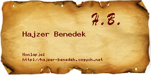 Hajzer Benedek névjegykártya