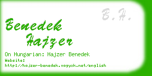 benedek hajzer business card